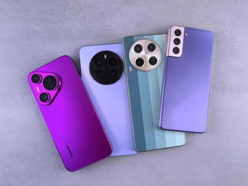 Modernes Smartphone Array Auf Grauer Oberfläche